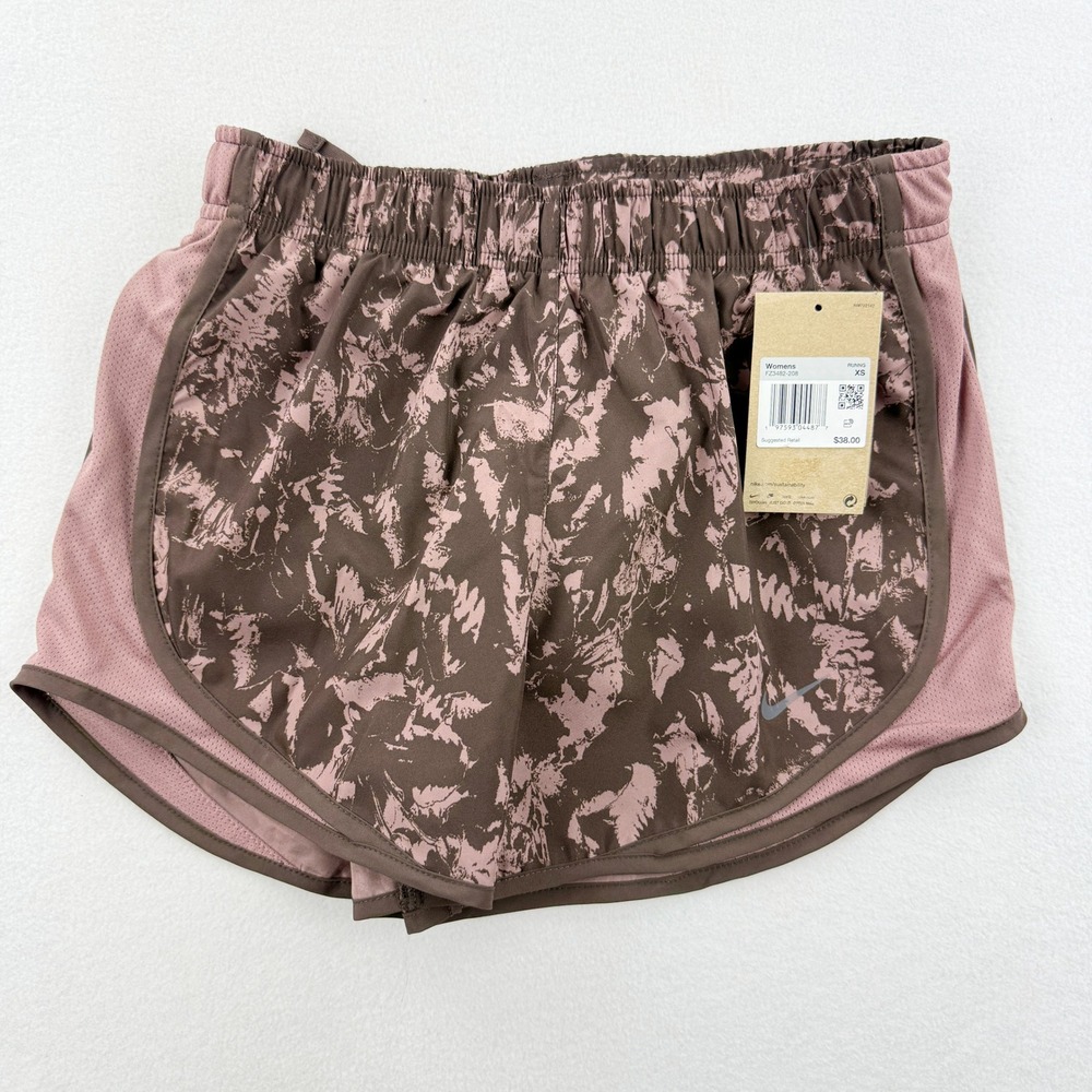 Nike Tempo Printed‎ Running Shorts Size XS Womens Smokey Mauve FZ3482-208 - NEW